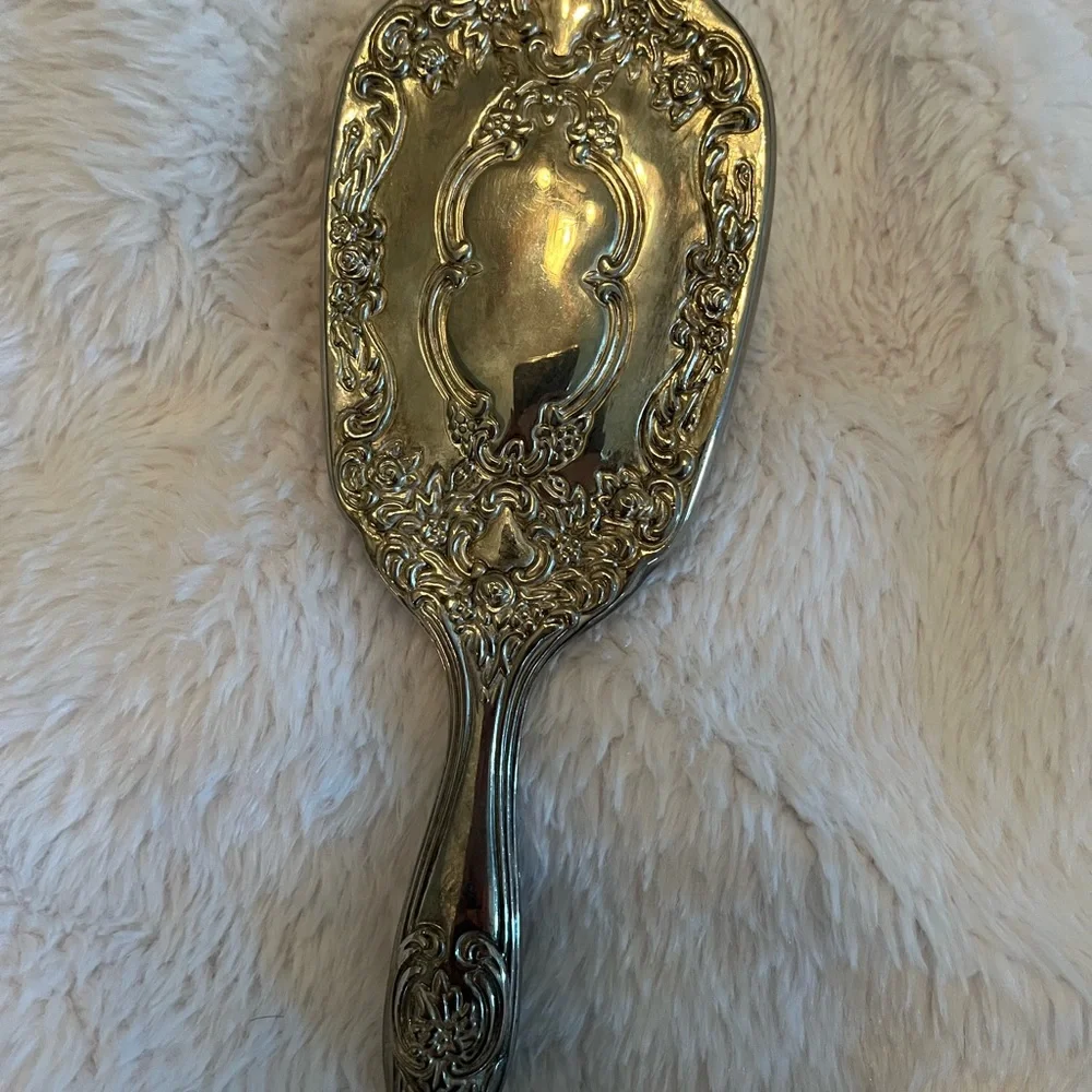Vintage Mirror, Brush, Comb Set, Silver Plated Vanity Set